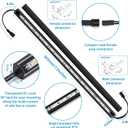 Litever LED Safe Light Kit. Human Motion Sensor Activated. 6 Slim LED Light Bars. Linkable Extendable Plug-in for Gun Safe, Locker, Closet, Showcase, in-Cabinet Under Counter Pantry. Daylight 5000K