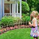 FOREHOGAR Decorative White Garden Fence Border 18in X50ft Outdoor Metal Wire Garden Fencing Flower Bed Folding Fences Panel Patio Edging Landscape for Yard