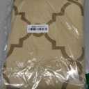 Madison Park Saratoga Single Window Curtain Light Filtering Fretwork Print 1 Panel Grommet Top Drape for Living Room Bedroom and Dorm, 50x95, Beige/Gold