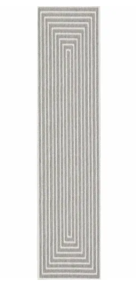 Fred Meyer Corin Table Runner - Gray/Beige 2ft x 7ft (60cm x 213cm)