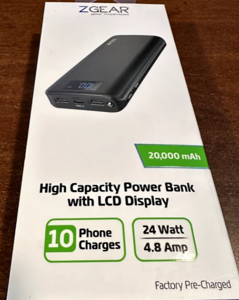 ZGEAR 20,000 mAh High Capacity Power Bank With LCD Display
