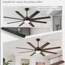 Fanbulous Ceiling Fan with Light, 72 inch Large Black Ceiling Fan with Light and Remote, Indoor/Outdoor use for Living Room Patio, 6 Speeds, Reversible Quiet DC Motor, 3 CCT, Bi-color 8 Blades