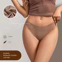 SHARICCA Womens Seamless Thongs No Show Underwear Soft Ribbed Invisible Panties Wave Edge Multi Pack (X-Large, 7p01 - Dark Colors)