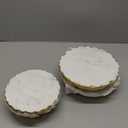 Mud Pie Marble and Gold Edge Riser Set, small 3" x 8" dia | large 4" x 10" dia