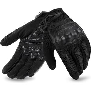 IRON JIA'S Motorcycle Gloves for Men and Women - Motorbike Powersports Racing Gloves with Hard Knuckle Touchscreen for BMX ATV MTB Riding (Black XL)