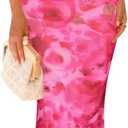 ZESICA Women's 2025 Summer Halter Neck Floral Print Maxi Dress Sleeveless Backless Wedding Guest Party Bodycon Long Dresses (Medium)