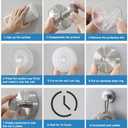 Suction Cup Wreath HangerSuction Cup Hooks Hanging 15 LbsWaterproof Suction Cup Wreath Holder for Windows, Shower, WreathsSmooth Doors (Black, 4)