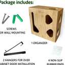 Trash Bag Dispenser & Grocery Bags Holder by Weneder - Bamboo 2 in 1 Kitchen Organizer for Garbage and Plastic Bags - Under Sink Storage, Over Cabinet Door and Wall Mounted - Wooden Home Organizers