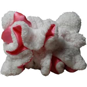 Cute Cat Ear Luxury Satin Lined Sleep Bonnet- Fluffy Fleece Cat Exterior with Pink Satin Trim for Women- Protects Curly, Natural and Braided Hair- Soft, Warm, No-Slip Night Cap