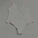 SAUNGKUAI Womens Bodysuit Sexy Plunge Deep V Neck Backless Sleeveless Tank Thong Body Suits Outfits for Going Out (Medium), White