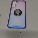 Ring Holder Series Case Designed for Samsung Galaxy S22 Plus 5G, Clear Cute Slim Colorful Silicone Bumper Protective Cover Support Magnetic Car Phone Mount. (Blue Purple)
