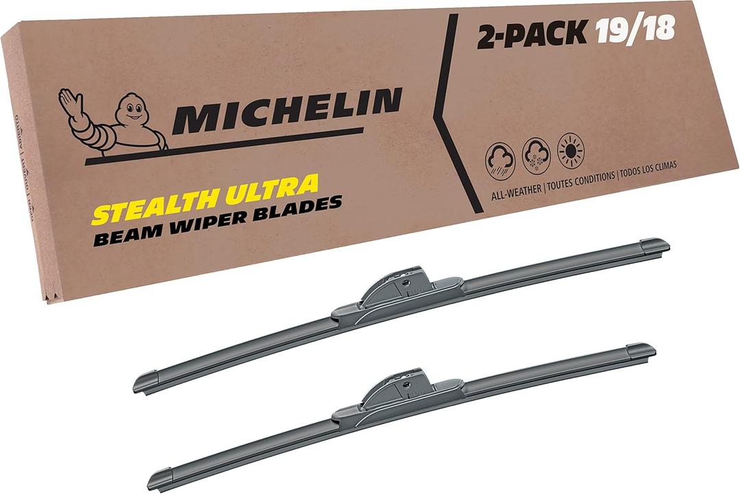 Michelin 19-1918SUBA Stealth Ultra Twin Pack 19 & 18 inch Wiper Blade Fits Select Mini, Mazda, Fiat, Nissan, Mercedes-Benz, Mitsubishi, Hyundai, Chevrolet, Eagle, Model Years (2 Pack)