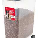 IRIS USA Airtight Dog Food Storage Container, Up to 38 lbs, Attachable Wheels, For Dog Cat Bird and Other Pet Food Storage Bin, Keep Fresh, Translucent Body, Easy Mobility, Navy