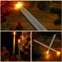 Baquler 50 Pcs Flameless Ivory Taper Candles Bulk Flickering LED Candles Taper Warm White Light LED Candlesticks for Christmas Wedding Home Decoration No Remote Control, 9.6 Inch