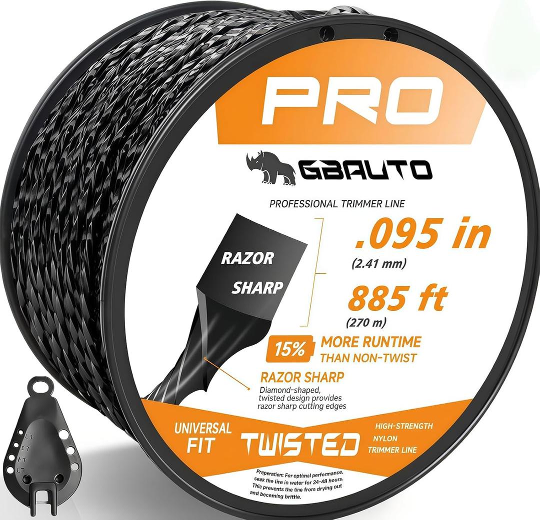 885ft 0.095" for Black Diamond Trimmer Line Cutting String Replacement, for Echo Trimmer Line 330095073