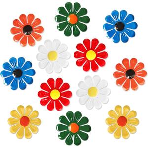 Tsilin 12 Pcs Metal Flowers Garden Decor, Colorful Sunflower Statues Flower Sculptures Wall Art Decor Hanging Ornament for Outdoor Backyard Porch Patio Fence Home Decorations