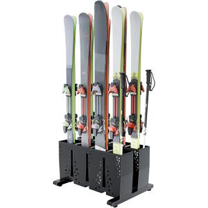 Ski Storage Rack for Garage, 8 Pair Heavy Duty Steel Freestanding Ski Storage Organizer, Indoor Ski Holder Racks for Home and Garage Storage