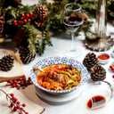 JOLLY CHEF 160 Count Paper Bowls 20 oz Soak Proof, Heavy Duty Printed Disposable Bowls Bulk for Dinner or Lunch (Blue)