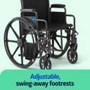 Medline Comfortable Folding Wheelchair with Swing-Back Desk-Length Arms and Swing-Away Footrests, 16”W x 16”D Seat
