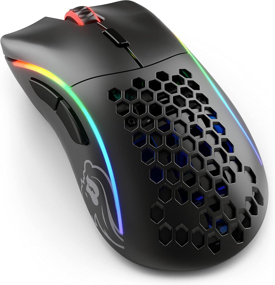 Glorious Gaming Model D- (Small) Wireless Gaming Mouse - 67g Superlight Honeycomb Design, RGB, Ergonomic, Lag Free 2.4GHz Wireless, Up to 71 Hours Battery - Black