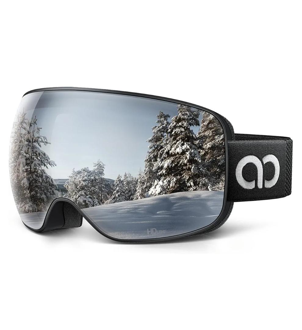Ski Goggles with 3X Anti-Fog - 100% UV Protection, OTG, Gifts for Skiing, Snowboard, Snowmobile, Men, Women