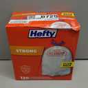 Hefty Strong White 13 Gallon Trash Bags with Drawstrings, Unscented Tall Kitchen Trash Bags, Resists Leaks, Punctures, and Tears, Durable Closure, 120 Ct.