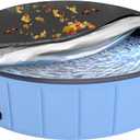 Foldable Dog Pool Cover, Hyperzoo Swimming Pool Cover for Kids and Pets, Collapsible Dog Bath Pool Cover, Inflatable Paddling Cover, Tear Resistant Fade Resistant Waterproof Prevent Leaves (63inch)