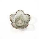 GISK Grey Flower Jewelry Ring Dish Tray,Decorative Glass Trinket Dish,Room Decor Aesthetic, Modern Accent Tray for Vanity (Grey A)