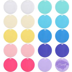 CHGCRAFT 20 Pcs 10 Colors 3 Inch Acrylic Circle Blanks with Hole, Multicolor Unfinished Round Plastic Sheets for Vinyl Cutting DIY Projects Painting Sign