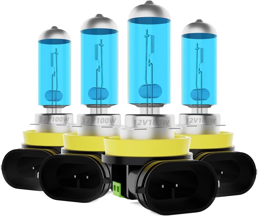 Headlight Bulbs Fit For Nissan Sentra 2013-2020, H11 H11 High Low Beam Combo, Super Bright 5500K White Light High Performance Halogen Light Bulbs, 4PCS