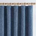 jinchan Burlap Look Curtains 84 Inches Long Textured Curtain for Living Room Light Filtering Farmhouse Drapes Rod Pocket Window Curtain Drape for Bedroom 2 Panels Blue Curtains