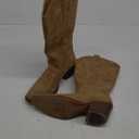 IUV Cowboy Boots For Women Western Cowgirl Boots Mid Calf Snip Toe Boot With Chunky Heel (6, Camel)