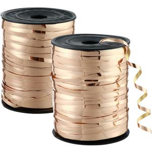 2-Pack 500 Yard Curling Ribbon for Crafts Crimped Ribbon, Champaign Gold
