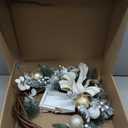 Pre-lit Christmas Wreath 26 Inch, Christmas Village House Wreath with Ornaments & Bow Decoration for Home Front Door Porch Wall Winter Xmas Holiday Decor