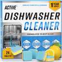 Dishwasher Cleaner And Deodorizer Tablets - 24 Pack Deep Cleaning Descaler Pods for Dish Washer Machine, Heavy Duty, Septic Safe, Natural Limescale Remover, Calcium, Odor, Smell - 12 Month Supply