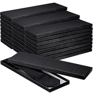 Shinylin 24 Pcs Gift Wrap Tie Boxes Valentines Men Women Sock Scarves Gifts Boxes with Lids 14 x 4.3 x 0.75'' Bulk Cardboard Paper Gift Box for Valentines Birthday Wedding Engagement (Navy Blue)