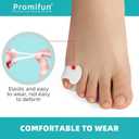 Toe Separators for Women Gel Toe Separators for Overlapping Toes, Bunions, Big Toe Alignment, Corrector and Spacer, Preventing Rubbing Relieve Pressure (Pinky, 12 Pack, White)