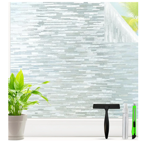 Frosted Glass Window Privacy Film Decorative, Bathroom Window Privacy Film for Glass Windows Cover, Static Cling, Removable, Reusable, Anti-UV, Anti-Glare, Heat Blocking, 29.5 inch by 78.7 Inch