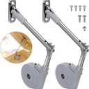 (2PCS) Toy Box Hinges Soft Close,Lid Support Hinges for Toy Box,Upward Top-Opening Flap Doors Safety for Chest Slow Close, Lid Stay 105 Degree Open