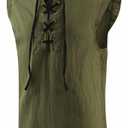 Mens Pirate Vest Sleeveless Shirts, Gothic Viking Costumes Medieval Renaissance Tank Tops Vampire Cotton Cosplay, M