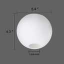 Opal White Frosted Glass Globe Lamp Shades Replacement Lampshade Cover with 1-5/8-inch for Wall Sconce Pendant Lighting G0092