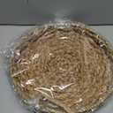 Thyle Large 16 Inch Round Woven Serving Tray with Handles Oversized Wicker Tray Decorative Wicker Basket for Table Decor Coffee Fruit Bread Storage and Display