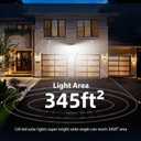 HMCITY Solar Lights Outdoor 120 LED with 3 Lighting Modes, Motion Sensor Wall Lights,IP65 Waterproof Solar Powered for Garden Patio Yard (Back Button 2Packs, Black Shell-Daylight White)