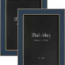 VIOLABBEY 5x7 Picture Frame Navy Blue Set of 2, Colorful 5 x 7 Photo Frame for Wall Mounted or Tabletop Display, Real Glass, Modern Style