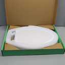 Wood Toilet Seat, Slow Close, High Gloss Finish, Premium Moulded Wood, Quick Release, White, PIKLiDS (Elongated)