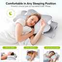 Cervical Contour Pillow for Neck, Shoulder and Back Pain Relief - Orthopedic Memory Foam Support for Side Sleepers, Standard 24.8''L x 15''W xH