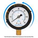 MEASUREMAN 2 Pool Filter Pressure Gauge, 60 PSI, 1/4 NPT Bottom Mount Pool Pump Pressure Gauge for Swimming Pool, Spa, Aquarium, and Valve Filter