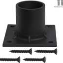 Solus S347-BK Pier Mount Adapter for 3'' Diameter Stub Post, Powder Coated & Non-Corrosive Aluminum, Easy Installation, Mounting Hardware Included, Black