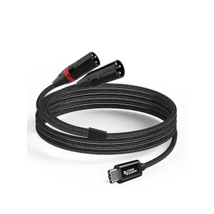 CableCreation USB C to Dual XLR Audio 3.3ft, Type C to 2 XLR Male Output Stereo USBC to XL R Y-Splitter for APM, Speaker, Mixer,Work for Cellphone/Laptop/Tablet,Windows Macos iOS Android Linux