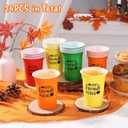 Nefelibata 24 Pack 15OZ Thanksgiving Party Plastic Cups Friendsgiving Disposable Tableware Friends Gathering Party Supplies Thanksgiving Dinner Wedding Birthday Favors Give Thanks Drinking Cups